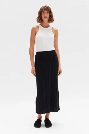 Assembly Label - Wool Cashmere Rib Skirt - Black