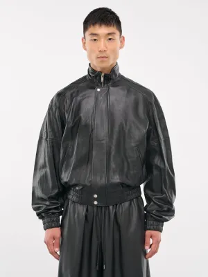 Blouson Leather Jacket (MJ033LE-LNL-BLACK)