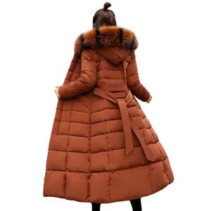 New Arrival Parkas Fashion Coats Women Winter Sweater Fur Collar Hood Warm Cotton Coat Women Clothes