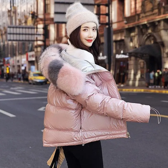 New Arrival Parkas Fashion Coats Women Winter Sweater Fur Collar Hood Warm Cotton Coat Women Clothes