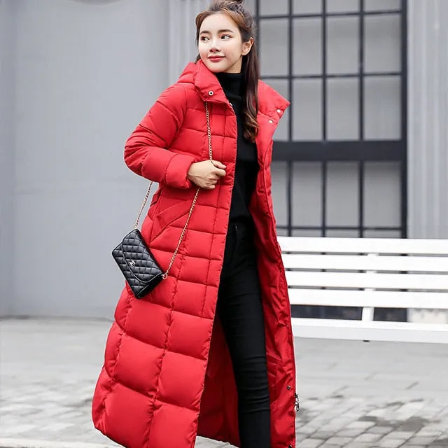 New Arrival Parkas Fashion Coats Women Winter Sweater Fur Collar Hood Warm Cotton Coat Women Clothes