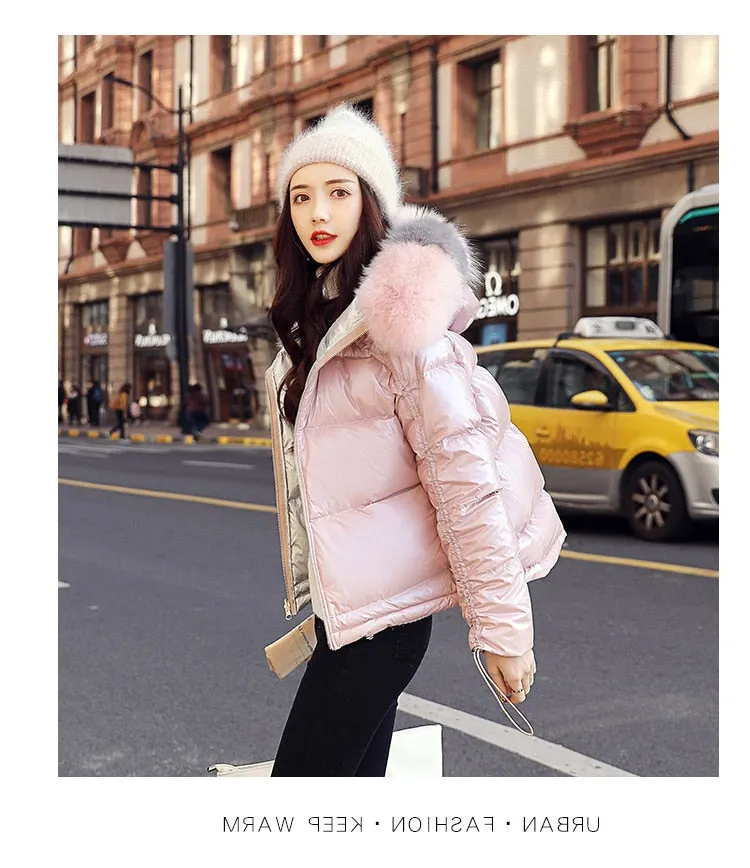 New Arrival Parkas Fashion Coats Women Winter Sweater Fur Collar Hood Warm Cotton Coat Women Clothes