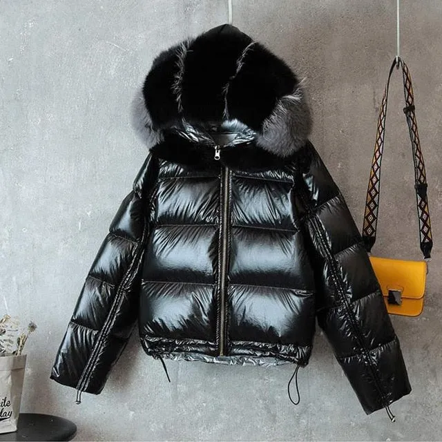 New Arrival Parkas Fashion Coats Women Winter Sweater Fur Collar Hood Warm Cotton Coat Women Clothes