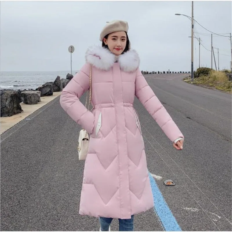 New Arrival Parkas Fashion Coats Women Winter Sweater Fur Collar Hood Warm Cotton Coat Women Clothes