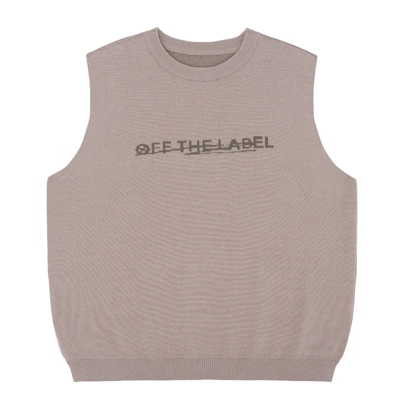 Off The Label side slit logo vest rosy