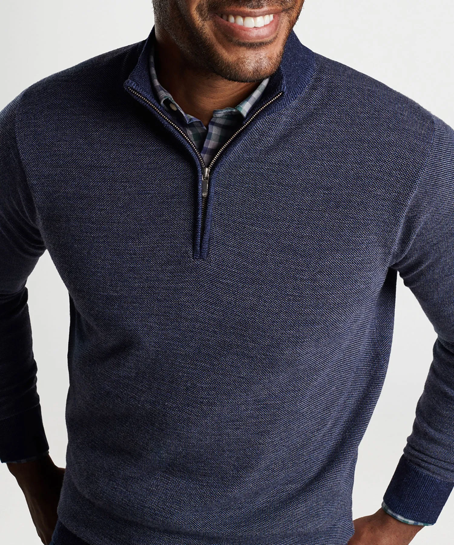 Peter Millar Breaker Birdseye Quarter-Zip Sweater