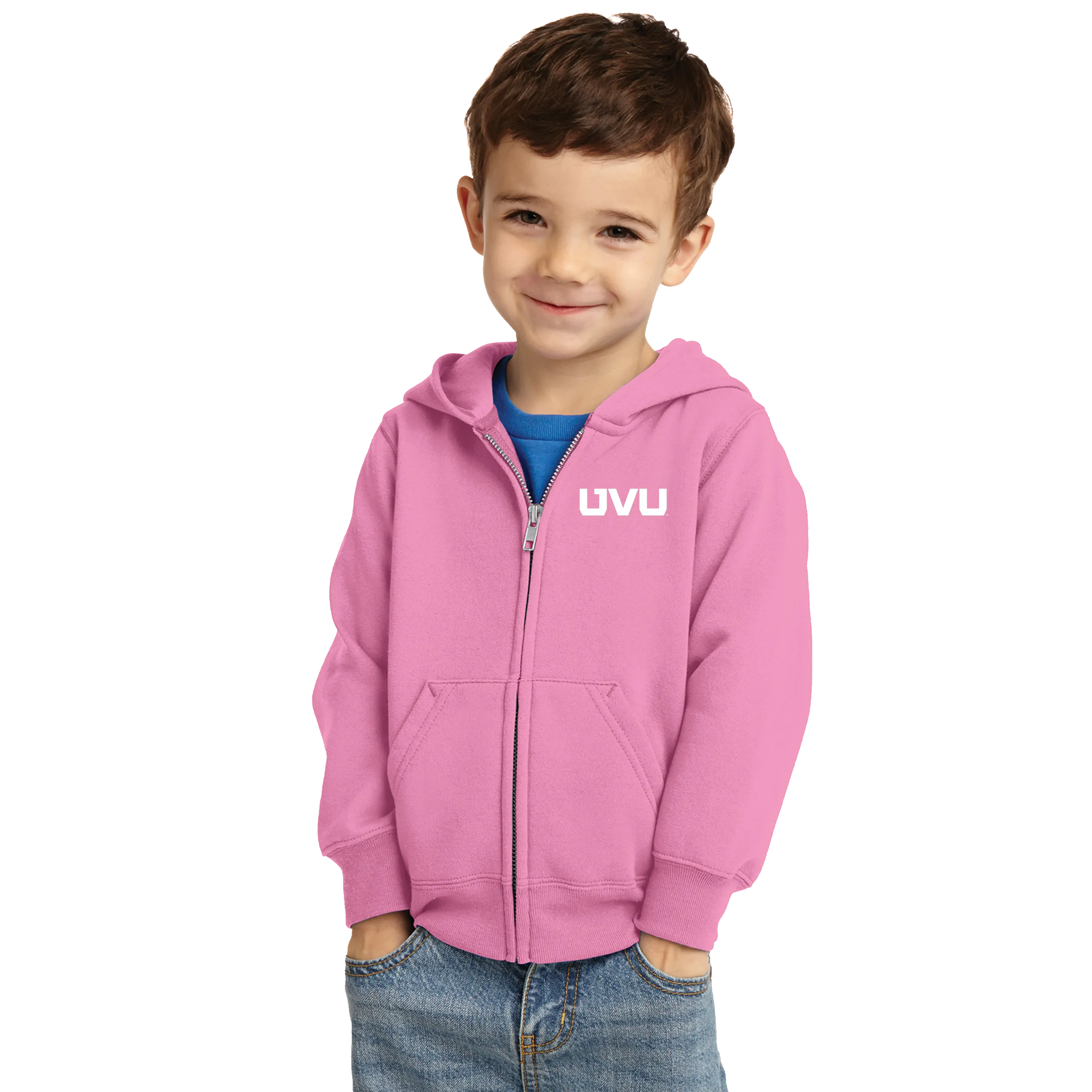 Port & Company® Toddler Core Fleece Full-Zip Hooded Sweatshirt - UVU Mono