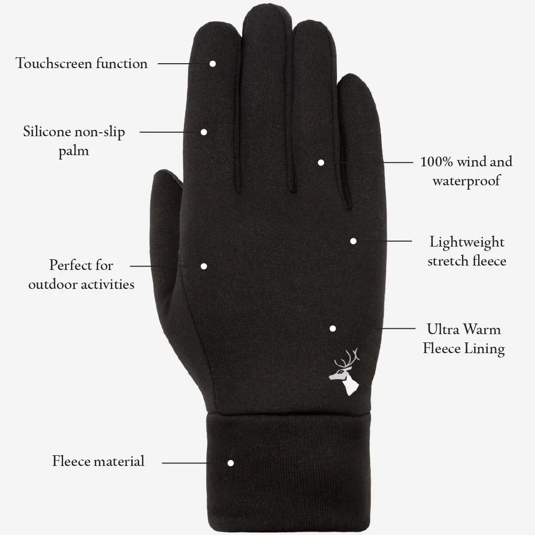 Spyder – activity gloves with fleece lining & touchscreen feature